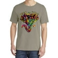 thumbnail image 2 of Wild Bobby, Keep It Wild Colorful Elephant Face, Animal Lover, Garment-Dyed Washed Look Short Sleeve T-Shirt, Sand, Large, 2 of 3