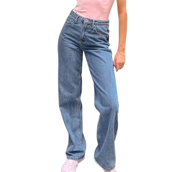 Michellecmm Women Mid Rise Baggy Jeans Fashion Casual 3D Bow Straight Leg Denim Pants with Pockets