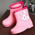 thumbnail image 4 of Gelikeya Toddler Boy Rain Boots Cute Patterns Waterproof Bucket Shoes Girls' Fashion (Pink, Size 6-7 Years), 4 of 5