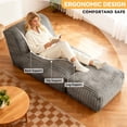 thumbnail image 4 of CQSXDA Modular Floor Chaise Lounge in Versatile Design - Convertible Sofa Bed for Multi-Scene, LIGHT GREY, 4 of 7