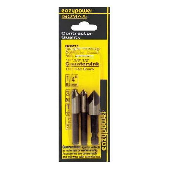 Eazypower Countersink Set,1/4,3/8,1/2",3 pcs. 30211