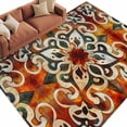 thumbnail image 2 of 6'x9' Area Rugs, Burnt Orange Green Indoor Outdoor Area Rug for Living Room Bedroom, Vintage Abstract Flowers Washable Bathroom Rugs Kitchen Floor Carpet Mats Home Decor Aesthetic, 2 of 8