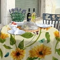 thumbnail image 4 of Coolnut Round Tablecloth Beautiful Sunflower Butterfly Modern Table Cover for Home Decoration Washable Table Cloth for Dinner Picnic 60in, 4 of 5