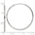 thumbnail image 2 of 925 Sterling Silver Sparkle-Cut 1.5x35mm Endless Tube Hoop Earrings 34.95x36mm Wide 1.5mm Thick Hoop Earring for Women, 2 of 2