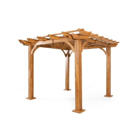 Noble House 120" x 120" x 93" Teak Acacia and Wood Pergola