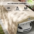thumbnail image 4 of Outsunny 11' x 20' Garage Carport with Ventilation Windows, Khaki, 4 of 10