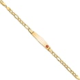 thumbnail image 2 of 14K Yellow Gold Semi-Solid Medical Soft Diamond Shape Red Enamel Figaro Id Bracelet (7 X 9) Made In United States xm571fc-7, 2 of 5