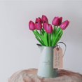 thumbnail image 3 of 10 Stunning Realistic Touch Pu Artificial Tulip Bouquet With Stem-yellow, 3 of 3