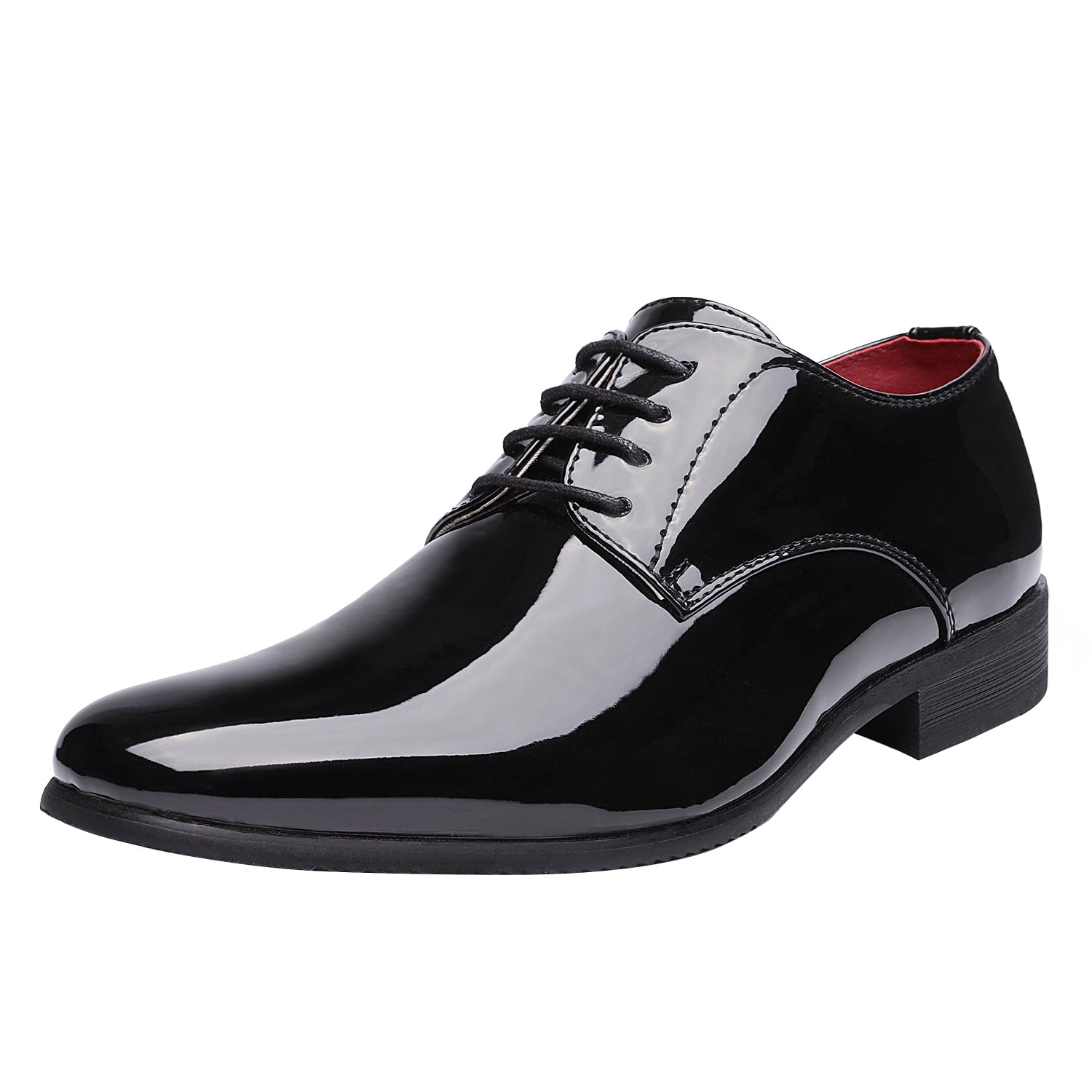 New Men's Leather Look formal Smart Casual Office Lace Up shoes Black Size 6-12 