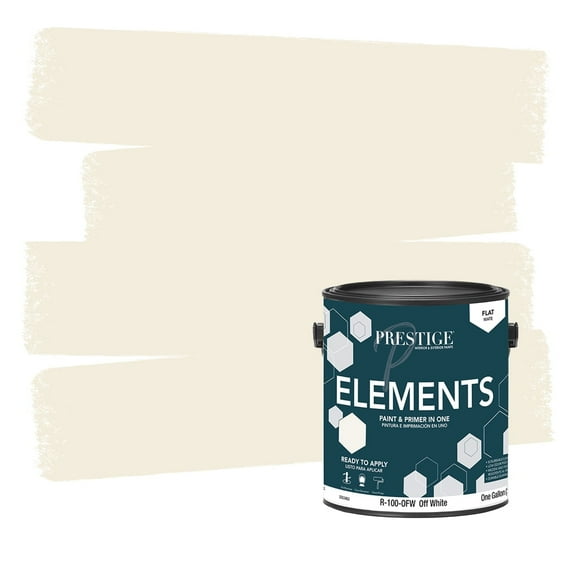 Prestige Paints Elements Interior Paint and Primer in One, Flat, 1 Gallon, Off White