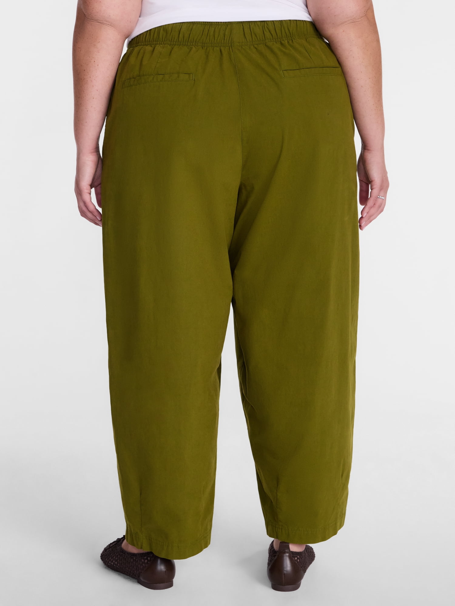 Terra & Sky Women's Plus Cropped Barrel Drawstring Pants, Sizes- 0X-5X