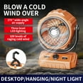 thumbnail image 3 of 100-speed high-speed shaking outdoor fan 6-inch lighting digital display large-capacity camping fan orange, 3 of 10