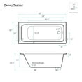 thumbnail image 5 of Voltaire 60 x 30 Right Drain Soaking Alcove Bathtub in Glossy White with Integrated Overflow, Drain Included, 5 of 8