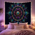 thumbnail image 2 of Intricate Gemstone Mandala Against Cosmic Starfield, Mystical Celestial for Meditation Enthusiasts, Decorative Wall Art, Birthday Gift Tapestry Wall Hanging for Yoga Room and Dorm, 2 of 7