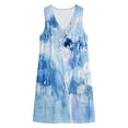 thumbnail image 4 of QQZ Women 2026 Summer Sleeveless Floral Short Shift Dress Cotton Linen Loose Tank Dress, 4 of 6
