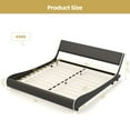 thumbnail image 2 of Infans King Upholstered Platform Bed Frame Low Profile Faux Leather Curved Headboard, 2 of 7