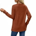 thumbnail image 5 of Ahdbta Long Sleeve Shirts for Women with Bottons Cuffs Casual Fall Ribbed Crewneck Pullover Tops Lightweight Tunic Sweaters, 5 of 7