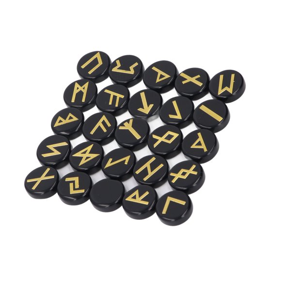 Ensemble de Pierres Runes en Cristal, 25 Pcs Cristaux pour Sorcellerie, Divination, Pratiques Spirituelles, Méditation, Débutants