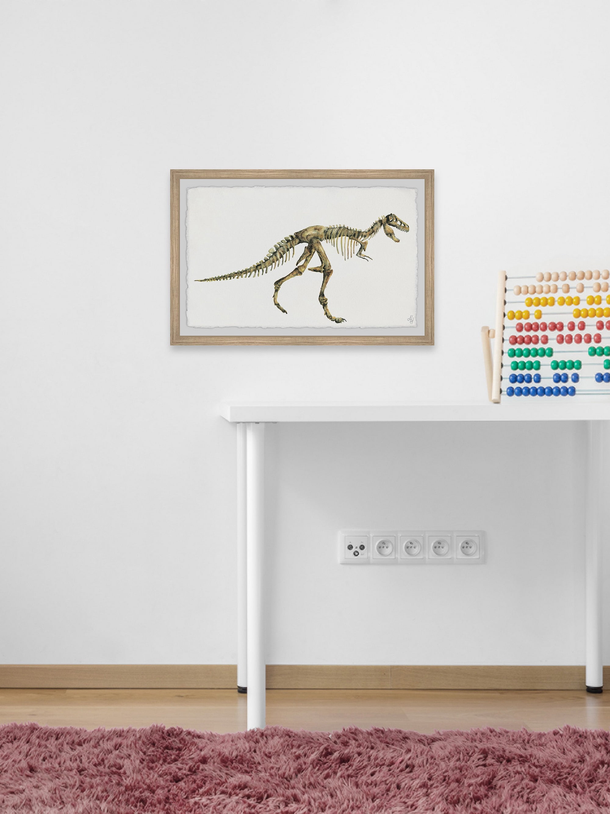 Marmont Hill Big Dino Skeleton Framed Wall Art