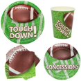 thumbnail image 6 of Football Theme Party Supplies - Including Plates, Cups, Napkins, Tablecloth, Tableware, Straws, Cake Topper, Balloons, Banner for Game Day and Football Birthday Decorations, Serves 20, 6 of 7