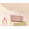 thumbnail image 6 of 3 Compartment Swab Box Storage Case,Happon Cotton Swabs Dispenser,Swab Caddy with Lid for Cotton Pads Bathroom Organizer Canisters - Pink, 6 of 7