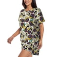 thumbnail image 2 of Haiem Happy Skeleton Pattern Pajama Set for Women 2 Piece Lounge Set Short Sleeve Tops and Shorts Soft Sleepwear-X-Large, 2 of 7
