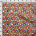 thumbnail image 4 of oneOone Velvet Orange Fabric Cat Dress Material Fabric Print Fabric By The Yard 58 Inch Wide, 4 of 5