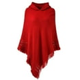 thumbnail image 4 of Summer Clearance Sale! TMOYZQ Hooded Shawls Cape For Women, Crochet Knitted Fringe Hem Pullover Sweater Swimsuit Coverup Beach Cover Ups for Swimwear Bathing Suit Cover Ups, 4 of 5