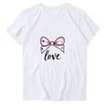 thumbnail image 5 of EchfiProm Shirts for Women Valentine Graphic Tee Bow Print Casual Valentine Day White Short Sleeve Womens Plus Size Tops, 5 of 5