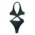 thumbnail image 1 of Maillot de Bain une Pièce pour Femmes, Couleur Unie, Été, Plage, Blanc m, 1 of 6