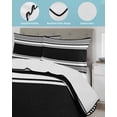 thumbnail image 4 of Quilts Queen Size Bedding Set, Farmhouse Black Lightweight Quilted Comforter, Farmhouse Black Line Striped Soft Reversible Bedspread Coverlet with Pillow Covers for All Season, 90" x 96", 4 of 7