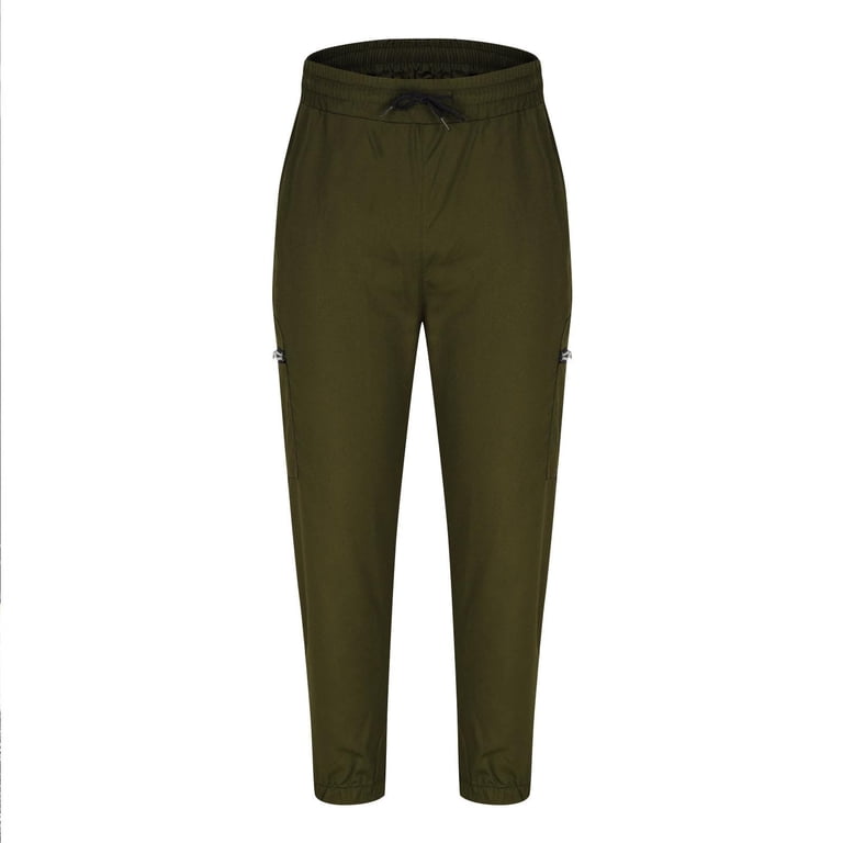 Yusimy Men's Casual Cargo Pants Drawstring Waist Solid Color Workwear Style  Fashionable Versatile Breathable Loose Fit Outdoor Style - Walmart.com
