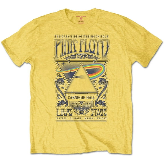 Pink Floyd Unisex T-Shirt Carnegie Hall Poster (Small)