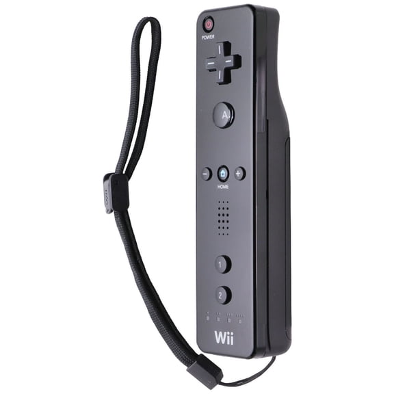 Pre-Owned Official Nintendo Wii Remote Controller Black OEM Wireless Wiimote RVL-003 Wii U