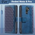 thumbnail image 2 of For Xiaomi Redmi Note 8 Pro Case Leather Wallet Phone Case for Redmi Note 8 Pro Case Redmi Note 8 Pro Cover Flip Coque Fundas Style 1 Purple Redmi Note 8 Pro, 2 of 6