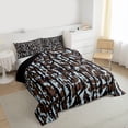 thumbnail image 3 of Castle Fairy Abstract Camouflage Queen Comforter Set,Blue Brown Camo Bedding Comforter Set, 3 of 8
