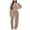Khaki, variant on qolati Women 2 Piece Outfits Zip Up Long sleeves Crop Top with Elastic High Waist Sweatpants Tracksuits Casual Loose Workout Sweatsuit Y2k Clothes