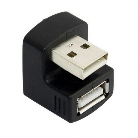 JSER Down Angled USB 2.0 Adapter A Male to Female Extension 90 180 360 Degree Black