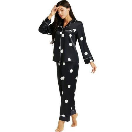 

LONXU Women s Sleepwear Silk Satin Luxury Nightwear Sets XS-XXXL