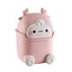 thumbnail image 1 of Lindo bote de basura con tapa Lindos botes de basura con forma de animal Lindo bote de basura de escritorio para baños, cocinas, oficinas, cesto de basura para tocador (rosa), 1 of 4