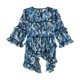 thumbnail image 2 of Blusa de punto estampada con volantes bar III para mujer azul mediana, 2 of 2