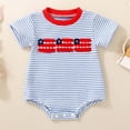 thumbnail image 2 of Povozer Toddler Boy Outfit Overalls Sleeveless Jumpsuit Shorts Suspender Romper Cute Clothes,Size 0-3 Months,Sky Blue, 2 of 9
