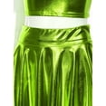 thumbnail image 6 of YONGHS Women Alien Costume Metallic Crop Tank Top Pleated Skirt with Headband Halloween Cosplay Outfit Fluorescent Green XL, 6 of 6