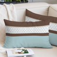 thumbnail image 2 of Blue Brown Morocco Pillow Covers 12"x20", Geometric Stripes Aqua Stitching Soft Brushed Microfiber Breathable Throw Pillow Covers, Decorative Pillowcase with Zipper for Couch Sofa Bedroom Living Room, 2 of 9
