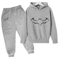 thumbnail image 2 of Sudadera con capucha y pantalones para niños de primavera y otoño, 2 piezas, traje con estampado de murciélago, sudadera deportiva de 2 a 12 años, ropa para niños y niñas, chándal informal, 2 of 5