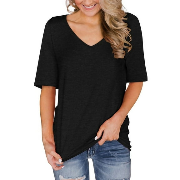ONLYSHE Plus Size T Shirts for Women Summer Tops Loose Tunics Tee Short Sleeve Blouses