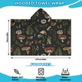 thumbnail image 2 of Red Mushroom Fern Black Pattern Hooded Bath Towel，50"x30" for Ages 3 To 12 Kids, Quick Dry Lightweight Soft Microfiber Hood Beach Towel Cover Up for Kids, 2 of 7