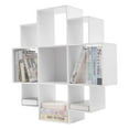 thumbnail image 4 of Bookcase,3-Tier Book Shelf for Bedroom,Wall Mounted Bookcase with 9 Compartments,Wall Mount 3-Tier Book Shelf Organizer for Home Bedroom Living Room Office (White), 4 of 7