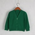 thumbnail image 3 of NOLDARES Toddler Button Down V Neck Cardigan Plain Long Sleeve Knit Open Front Sweater Baby Boys Fall Breathable Coats Clothes(Green,120), 3 of 8