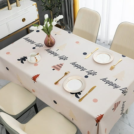 

Ayyufe Christmas Table Mat Oil-proof Waterproof Heat Insulation Tear Resistant Christmas Tree Nordic Home Tablecloth Ins Style for Dining Room
